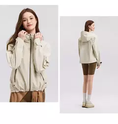 Semir prendas de vestir exteriores para mujer a prueba de viento de tres pruebas primavera 2025 nueva chaqueta con capucha de manga raglán a la moda en internet