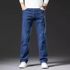 SULEE-pantalones vaqueros de estilo clásico para hombre, Jeans de negocios gruesos, elásticos, rectos, de marca, otoño e invierno, 2021 - Eleganzie