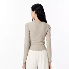 Semir-Camiseta de manga corta para mujer, camiseta ajustada diseñada para lucir más delgada, Top con dobladillo de volantes elegante, novedad de otoño 2024 - Eleganzie