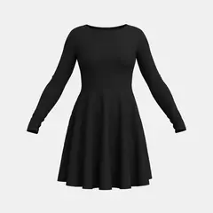Mia Muse Vestidos de mujer para todas las estaciones, minivestidos informales negros decentes de manga larga con cuello redondo