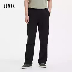 Semir-pantalones Cargo para hombre, pantalones de trabajo de punto de estilo militar, holgados, de pierna recta, para uso informal y al aire libre, verano 2025