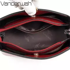 Bolso de mano de cuero de alta calidad para mujer, bolsa de hombro multifuncional, de diseñador de lujo, Color sólido en internet