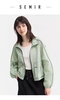 Semir-Chaqueta corta con capucha para mujer, abrigo holgado de protección solar - online store