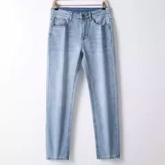 2025 marca Top estilo clásico hombres Primavera Verano Jeans negocios Casual azul claro estiramiento algodón Denim pantalones masculinos - comprar en línea