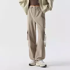 Semir-pantalones informales para mujer, pantalón de pierna ancha con cordón, estilo callejero americano, Individual, moderno y fresco, primavera en internet