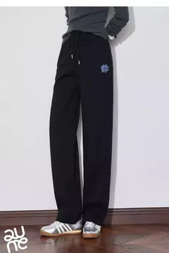 TOYOUTH-pantalones de chándal para mujer, pantalón vaquero con flores, cintura elástica, rectos, deportivos, informales, con plátano, otoño e invierno, 2024 en internet