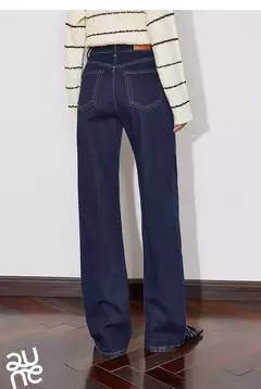 Imagen de TOYOUTH, pantalones vaqueros de mezclilla de lana para mujer, Otoño Invierno 20224, nuevos pantalones largos cálidos gruesos de pierna ancha recta de cintura media