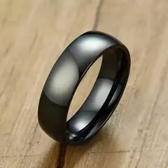 Vnox Anillo de bodas clásico para hombres y mujeres, joyería de acero inoxidable para dedo, anillo liso clásico de 6 mm y 8 mm en internet