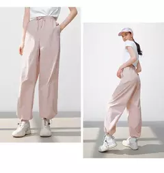 Semir pantalones casuales para mujer que absorben la humedad ajuste relajado pierna ancha 2025 nuevo verano sensación fresca protección solar pantalones largos - comprar en línea