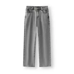 Semir Jeans Mujer 2024 Nuevo estilo de invierno con forro polar Pantalones hasta el suelo Pantalones de pierna ancha estilo Hong Kong - comprar en línea