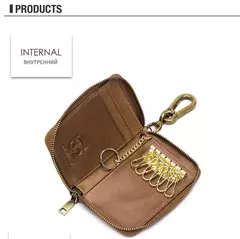 BULLCAPTAIN, bolso para tarjetas y llaves de cuero genuino para hombre, caja para llaves multifunción de alta calidad, llavero para coche, billetera, Mini tarjetero, Clip para llaves - comprar en línea