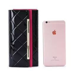 Carteras de diseñador de lujo para mujer, tarjetero RFID, monederos para mujer, cartera larga de cuero genuino, bolso plegable para mujer - tienda en línea