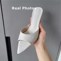 FEDONAS-Sandalias de tacón alto de piel auténtica para mujer, zapatos sexys de Punta abierta para fiesta, boda, Verano - Eleganzie