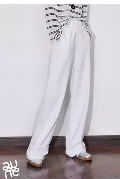 TOYOUTH, pantalones informales para mujer, primavera 2025, nuevos pantalones largos de algodón de pierna ancha rectos ajustados de cintura alta, color blanco en internet