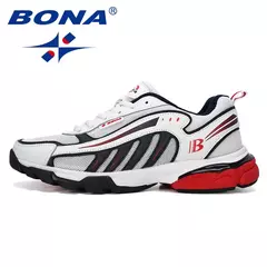 BONA-Zapatillas deportivas de vaca para hombre, calzado ligero y transpirable para correr al aire libre, nuevo diseño - buy online