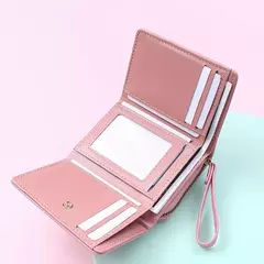 Cartera triple de moda clásica para mujer, almacenamiento de tarjetas y monedas, informal, para estudiantes, pequeña y grande capacidad en internet