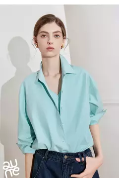 TOYOUTH camisa a rayas para mujer 2025 primavera nueva Lyocell algodón manga larga blusa versátil camisa Tops azul - Eleganzie