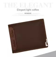 Moda masculina Cartera de cuero PU tarjetero corto monedero para hombres diseñador de lujo billetera masculina portátil pequeño tarjetero carteras - tienda en línea