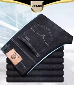 Nueva ropa de trabajo clásica para hombre, pantalones vaqueros de negocios de alta calidad, pantalones vaqueros elásticos rectos informales a la moda, ropa de marca masculina - online store