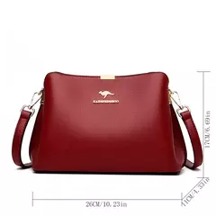 Imagen de Bolso de mano de cuero de alta calidad para mujer, bolsa de hombro multifuncional, de diseñador de lujo, Color sólido