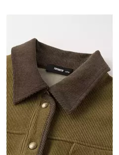 TOYOUTH-Chaqueta de pana para mujer, abrigo de invierno de manga larga con cuello tipo Polo, prendas de vestir gruesas de felpa con botones de Metal, 2024