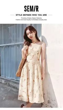 Vestido Semir para mujer, adelgazante, dulce estilo de vacaciones, nuevo vestido de verano con tiras, romántico para playa y trajes informales, 2025