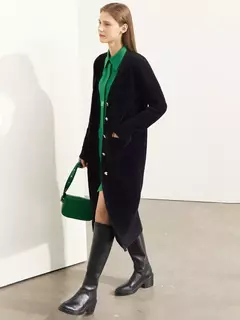 AMII-suéter minimalista para mujer, cárdigan con cuello en V, diseño de botones artísticos, ropa de punto larga holgada, Tops 2022, invierno, 12241079 en internet