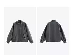 TOYOUTH-abrigo de lana para mujer, ropa gruesa con manga acampanada y cremallera, cuello levantado, prendas de vestir cálidas, otoño e invierno, 2024 en internet