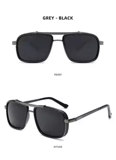 Gafas de sol rectangulares de lujo para hombre, gafas de sol Retro de Metal Steam Punk, gafas clásicas para conducir al aire libre, gafas de verano en internet
