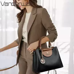 VANDERWAH, bolsos de diseño de 3 capas para mujer, bolsos de hombro tipo bandolera de diseñador de lujo, bolso de mano informal de cuero PU de alta calidad para mujer - comprar en línea