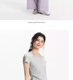 Semir-Camiseta de manga corta para mujer, Top recortado ajustado con hombros descubiertos, Top bordado de verano 2025, versátil para trajes elegantes