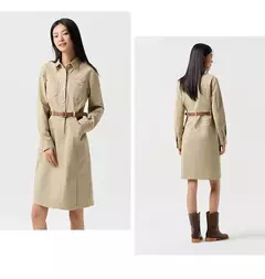 Imagen de Vestido Semir para mujer, solapa con abertura, Vintage, primavera 2025, nuevo vestido de trabajo que se acepta la cintura