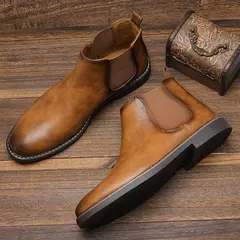 40 ~ 46 Botas Chelsea para hombre Botas de hombre de moda cómodas retro de marca - Eleganzie