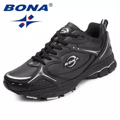 BONA, nuevos zapatos clásicos de estilo para correr para hombre, zapatos deportivos con cordones para hombre, zapatillas deportivas de cuero para correr al aire libre, cómodas