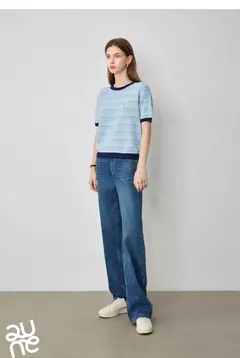 TOYOUTH-prendas de punto para mujer, Tops ahuecados con cuello redondo y contraste de Color, novedad de verano 2024 - comprar en línea