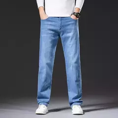 SULEE-pantalones vaqueros de estilo clásico para hombre, Jeans de negocios gruesos, elásticos, rectos, de marca, otoño e invierno, 2021 on internet