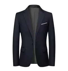 Image of Blazer de moda para hombre, traje Formal profesional ajustado de Caballero de boda, informal de negocios, Color sólido, estilo británico