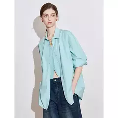 TOYOUTH camisa a rayas para mujer 2025 primavera nueva Lyocell algodón manga larga blusa versátil camisa Tops azul en internet