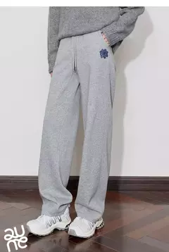 TOYOUTH-pantalones de chándal para mujer, pantalón vaquero con flores, cintura elástica, rectos, deportivos, informales, con plátano, otoño e invierno, 2024