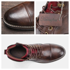 Botas talla 7-13 para hombre, marca 2024, botas cómodas de moda de cuero # AL603C4 - buy online