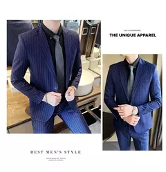 2023Boutique de gama alta nuevos hombres (traje + pantalones) vestido de fiesta de boda británico moda informal de negocios tendencia guapo conjunto de dos piezas on internet