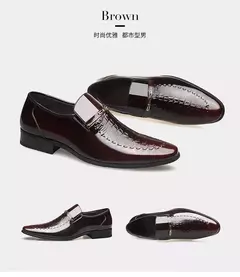 Zapatos de vestir clásicos para hombre, zapatillas formales informales de negocios de cuero de cocodrilo, zapatos Oxford para fiesta de boda y oficina de talla grande - Eleganzie