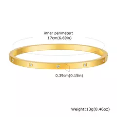 Brazalete de Lujo con Circonita Redonda – Elegancia Clásica - Eleganzie