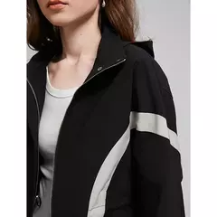 TOYOUTH chaqueta de mujer abrigo 2025 primavera nuevo contraste empalme cremallera cáqui cárdigan rompevientos abrigo - comprar en línea