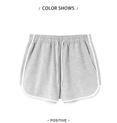 Imagen de Semir-pantalones cortos de dormir para mujer, calzas blancas de estilo deportivo informal, delgadas y sueltas, para el hogar, Verano