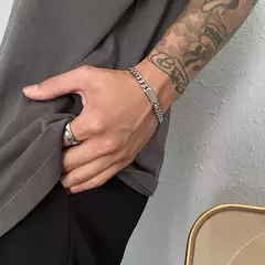 Vnox Pulseras de cadena cubana para hombre y mujer, pulsera de eslabones de acero inoxidable de 7,5 mm, joyería de personalidad simple ajustable - tienda en línea