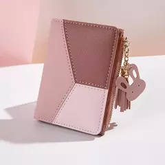 Cartera de mujer de cuero PU, cartera de mujer hecha de cuero, monederos para mujer, tarjetero, monederos portátiles plegables para mujer