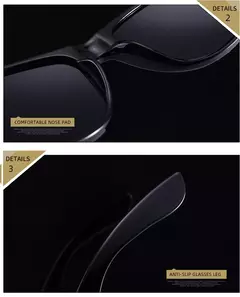 Gafas de sol polarizadas cuadradas clásicas para hombres y mujeres, gafas de sol negras Retro, gafas de sol antideslumbrantes para conducir, moda de verano para hombres y mujeres - Eleganzie