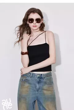 TOYOUTH-Chaleco para mujer, camisola de punto Sexy ajustada asimétrica, camisetas sin mangas, primavera 2025