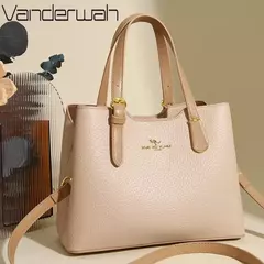 Bolsos de viaje de 3 capas para mujer, bandolera de mano de cuero Pu suave de canguro de alta calidad, bandolera